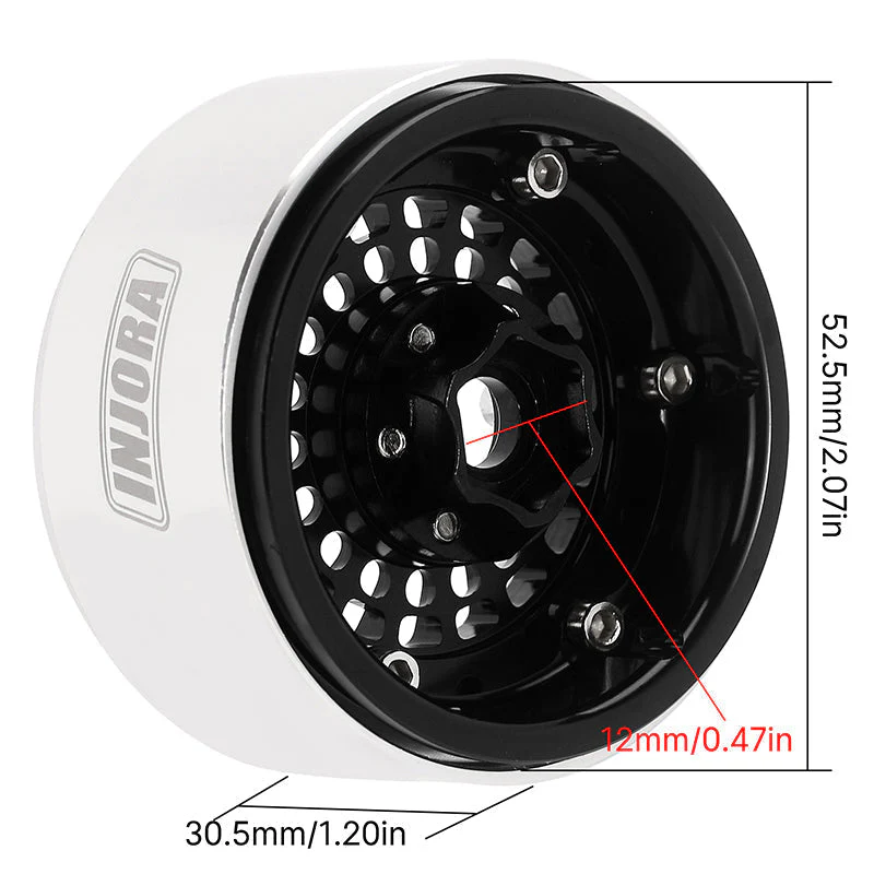 INJORA 1.9" Turbine Aluminum -10mm Offset Wheels for 1/10 RC Crawlers (W1955)-2