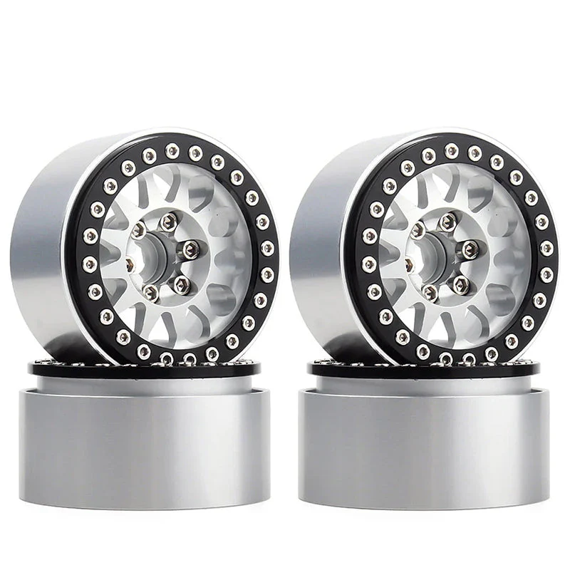 INJORA 4PCS 1.9" 12-spoke Metal Beadlock Wheel Rims for 1/10 RC Crawler-1