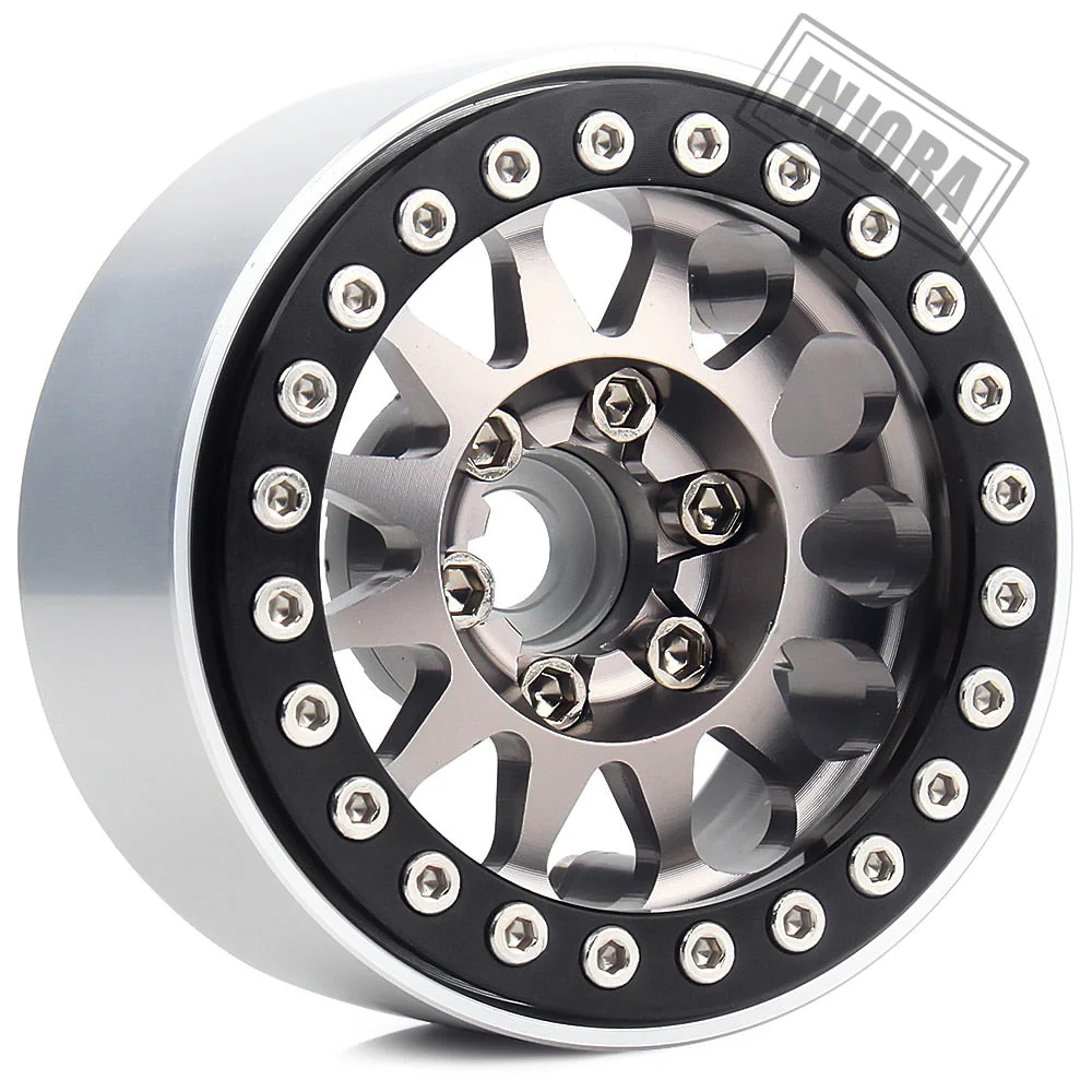 INJORA 4PCS 1.9" 12-spoke Metal Beadlock Wheel Rims for 1/10 RC Crawler-3