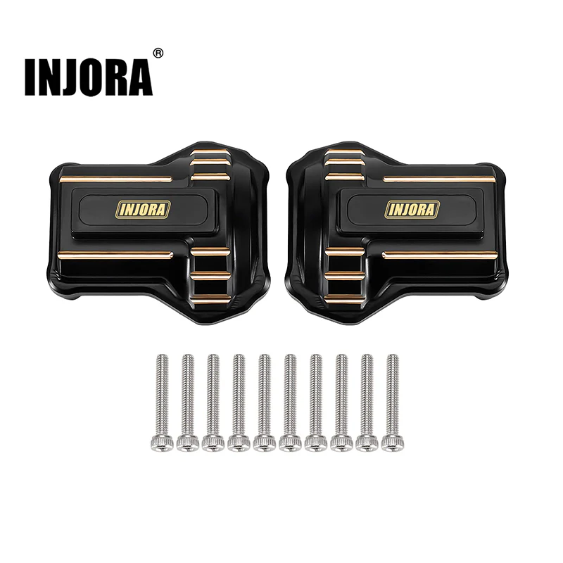 INJORA 55g/pcs Black Brass Diff Covers for 1/10 FMS FCX10-1