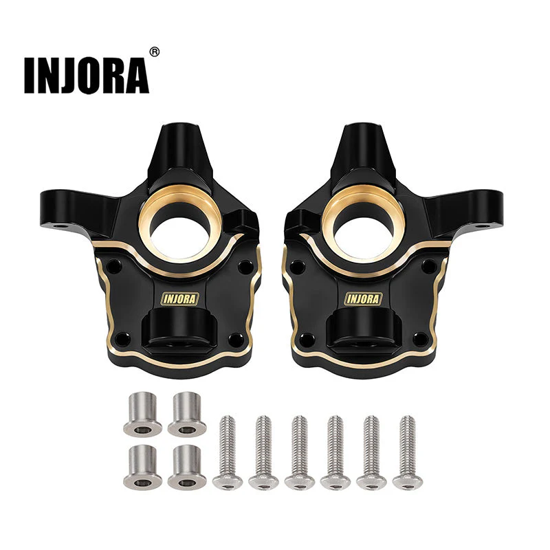 INJORA 58g/pcs Black Brass Steering Knuckles for 1/10 FMS FCX10 K5 LC80 Pro V1-1