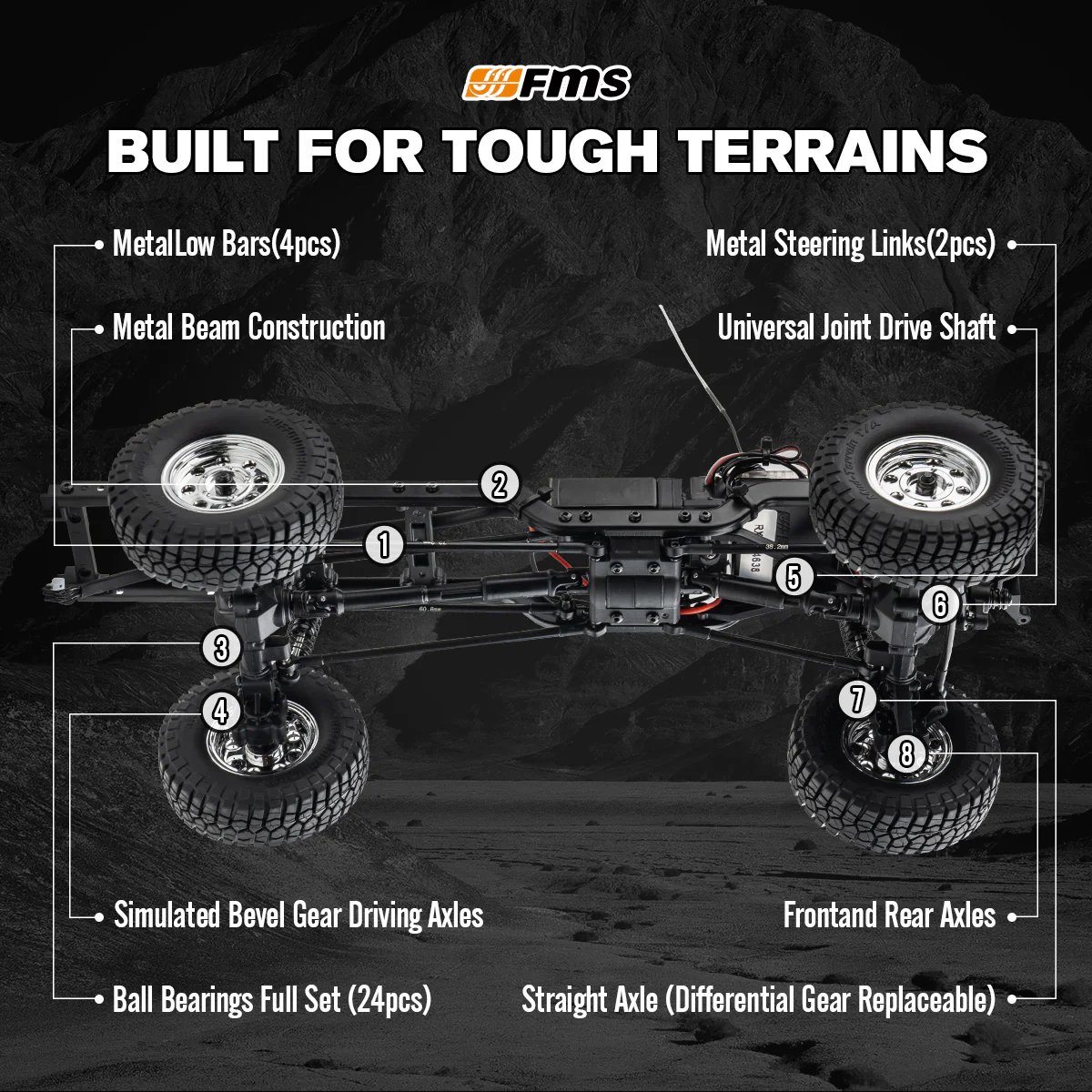 FMS 1:18 FCX18 Chevrolet K10 V2 RTR - BLACK-4