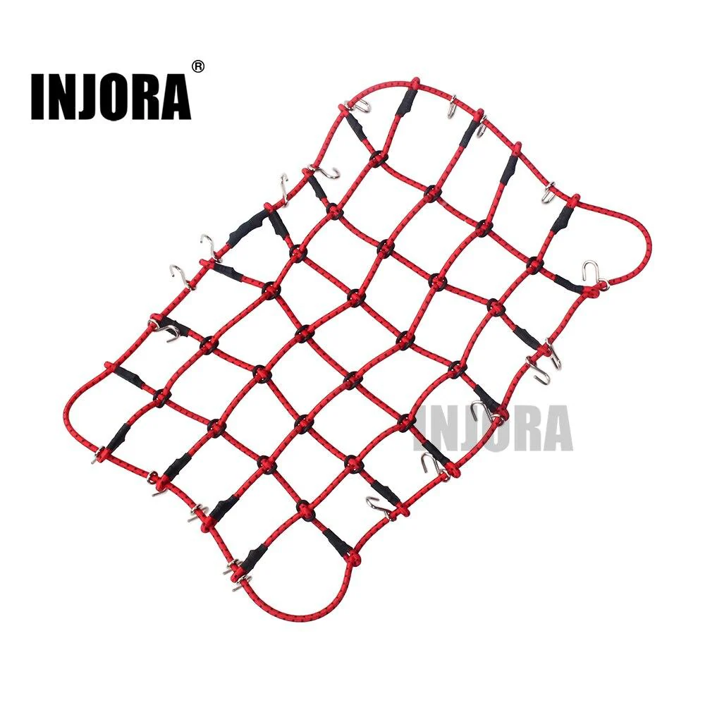 INJORA 1PCS Black/Red Elastic Luggage Net for 1/10 RC Rock Crawler - Red-1