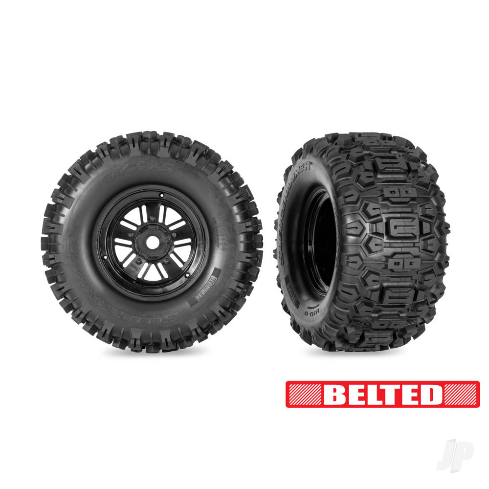 Traxxas Funco Replica Black Wheels w/ Sledgehammer Tyres (2)