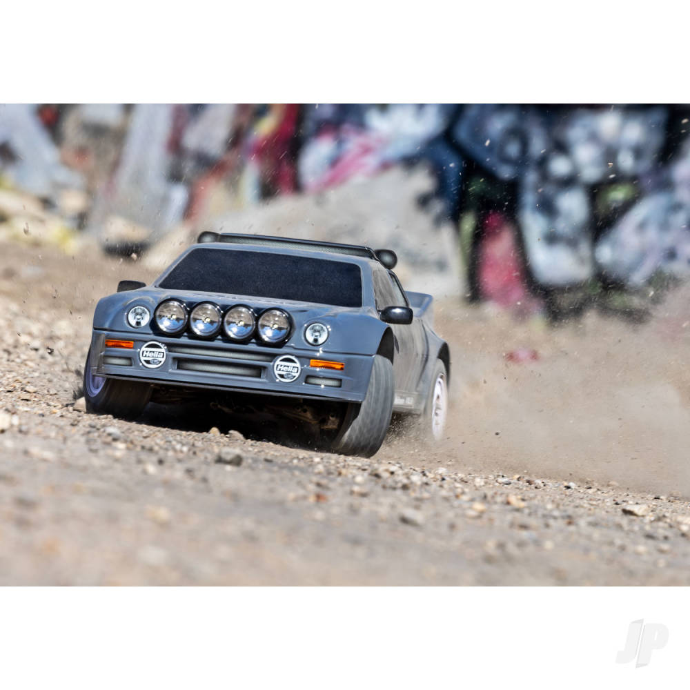 Traxxas Mini Rally VXL Ford RS200 4WD RTR, Grey (+ TQi 2-ch, VXL-3S, 2S LiPo, USB-C Charger, Clipless Body)-7