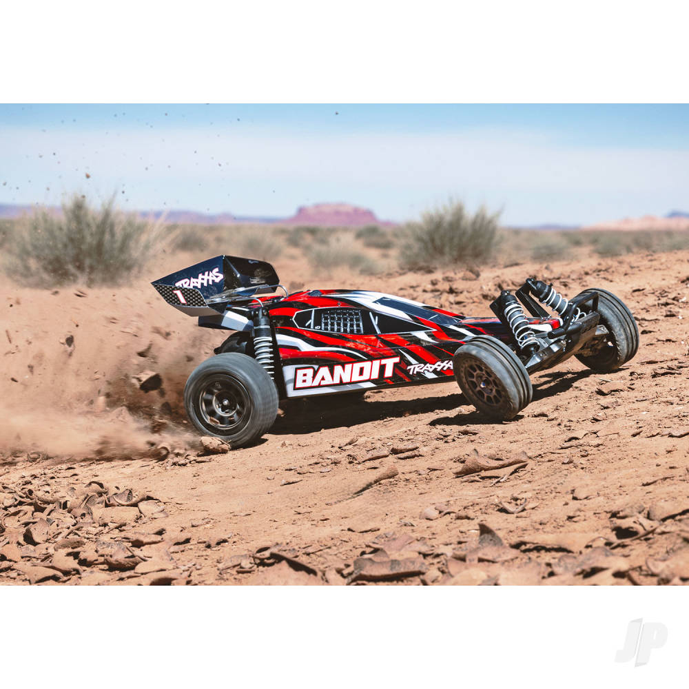 Traxxas Bandit HD XL-5 1:10 2WD RTR Electric Buggy, RedX (+ TQ 2-ch, Titan 550, 7-Cell NiMH, 4A USB-C Charger)-7