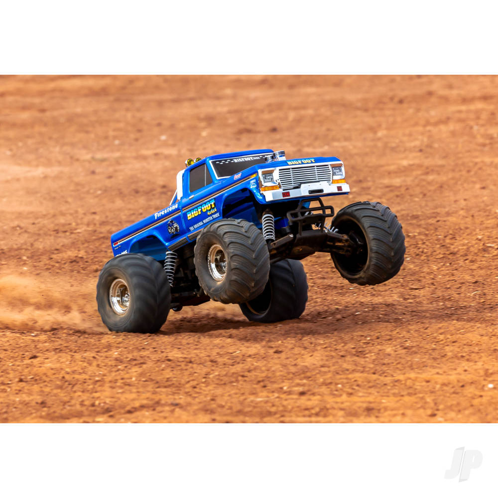 Traxxas Bigfoot HD 1:10 Electric 2WD RTR Monster Truck, Blue (+ TQ 2-ch, XL-5, Titan 550, 7-Cell NiMH, 4A USB-C Charger)-7