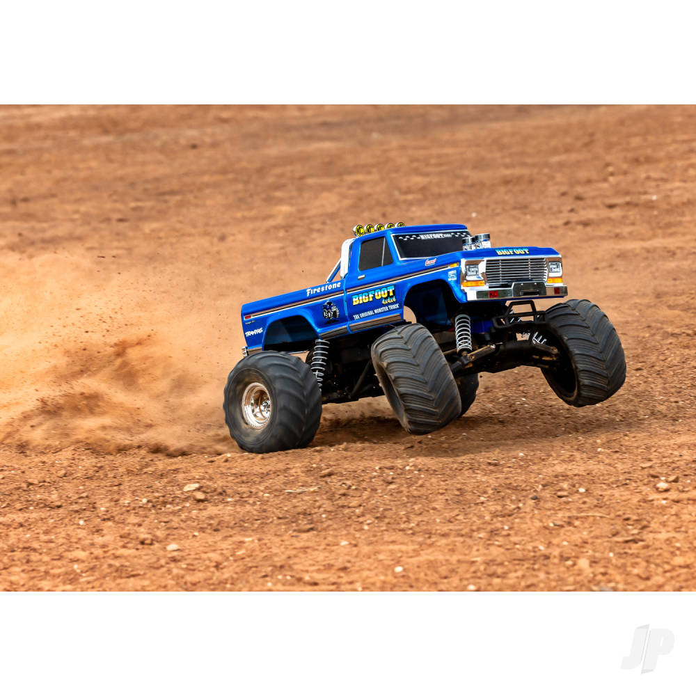 Traxxas Bigfoot HD 1:10 Electric 2WD RTR Monster Truck, Blue (+ TQ 2-ch, XL-5, Titan 550, 7-Cell NiMH, 4A USB-C Charger)-8