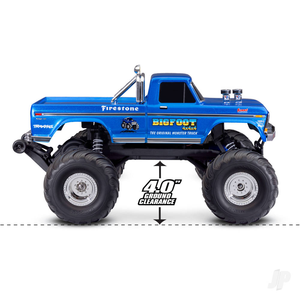 Traxxas Bigfoot HD 1:10 Electric 2WD RTR Monster Truck, Blue (+ TQ 2-ch, XL-5, Titan 550, 7-Cell NiMH, 4A USB-C Charger)-11