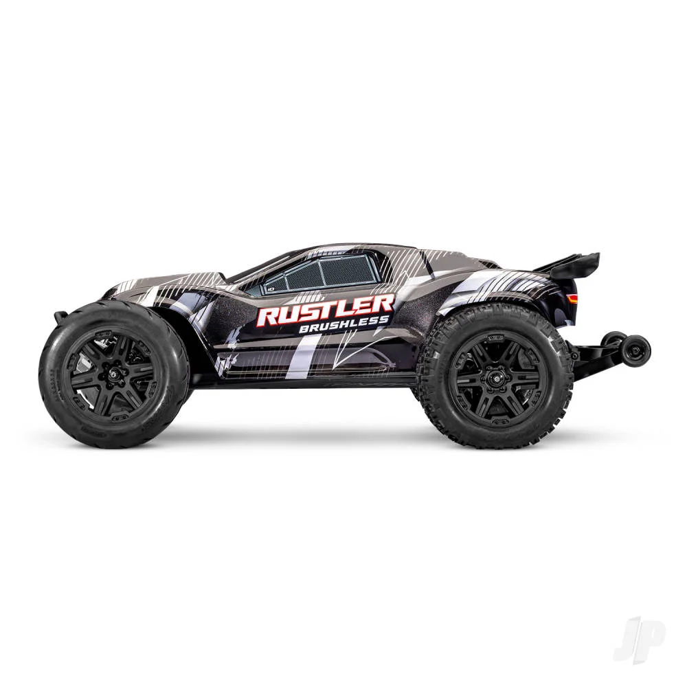 Traxxas Rustler 1:10 2WD RTR Stadium Truck, Black (+ TQi 2-ch, TSM, VX3, Velineon V3200, Clipless Body)-3