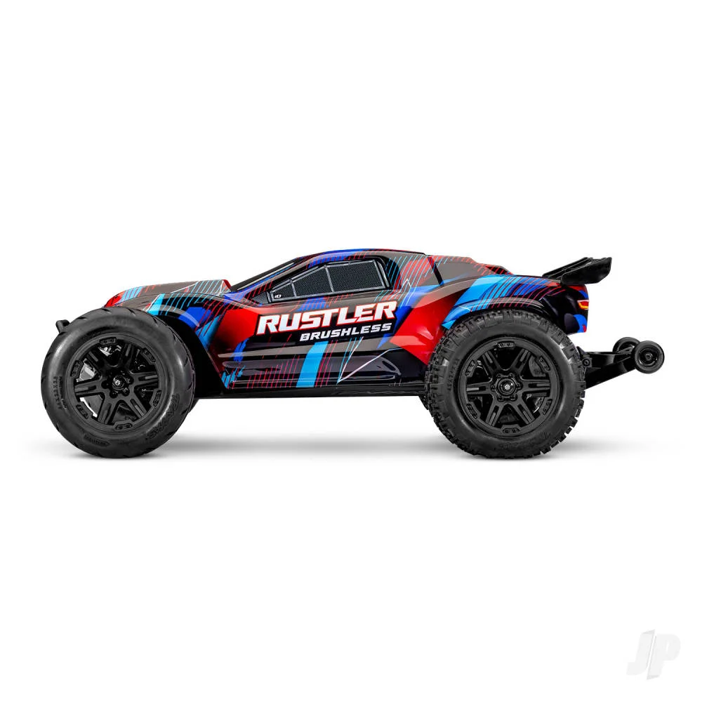Traxxas Rustler 1:10 2WD RTR Stadium Truck, Red (+ TQi 2-ch, TSM, VX3, Velineon V3200, Clipless Body)-3