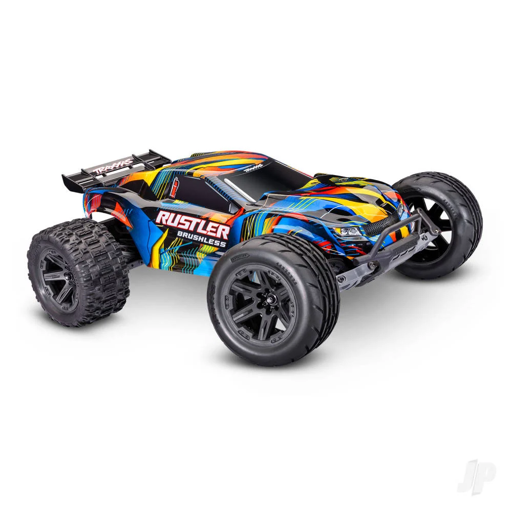 Traxxas Rustler 1:10 2WD RTR Stadium Truck, Yellow (+ TQi 2-ch, TSM, VX3, Velineon V3200, Clipless Body)-1