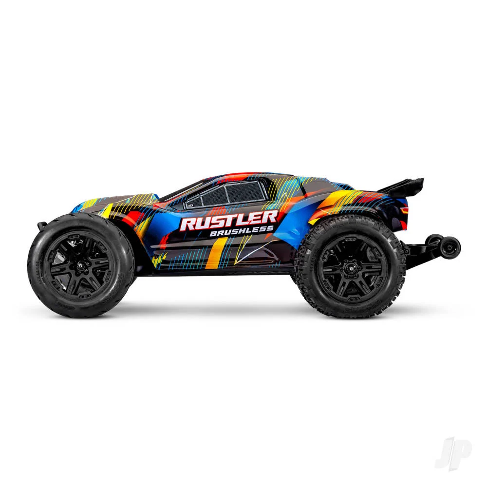 Traxxas Rustler 1:10 2WD RTR Stadium Truck, Yellow (+ TQi 2-ch, TSM, VX3, Velineon V3200, Clipless Body)-3