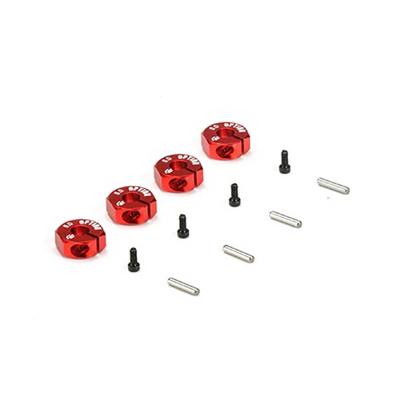 Carisma 12mm Aluminium Wheel Hex Set (5mm) Red
