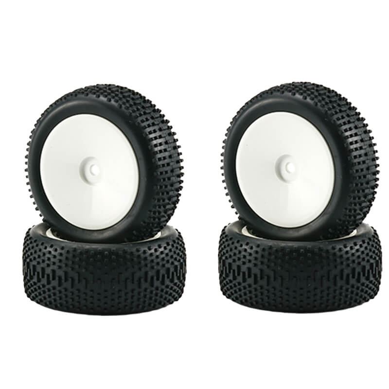 Carisma Mini 4xs White Wheels And Tyres Set