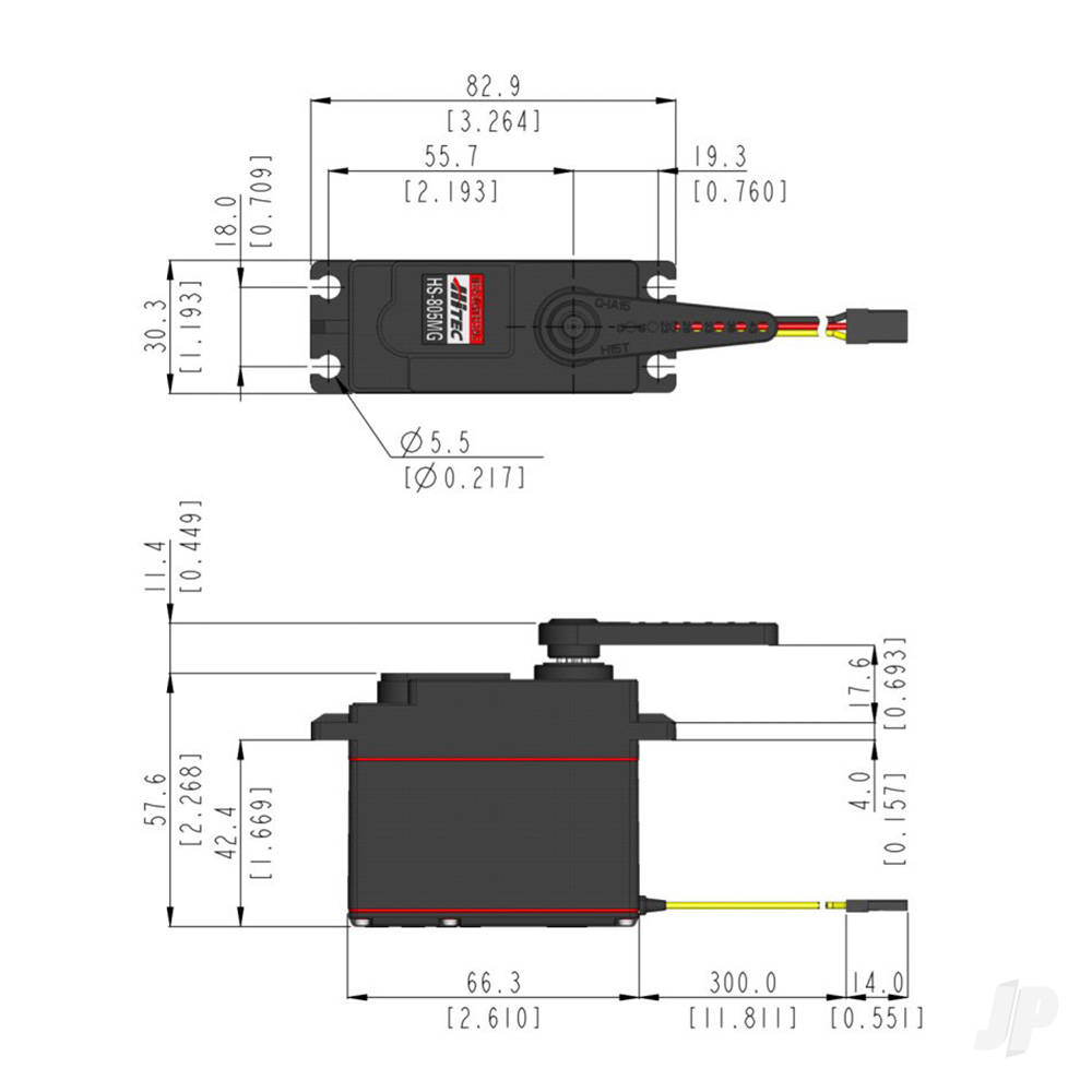 Hitec HS-805MG Giant Analogue Cored Servo 197g 24.7kg/0.18s 4.8V - 6.0V-6