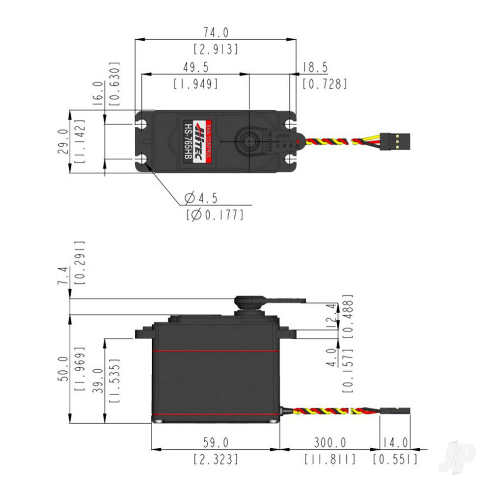 Hitec HS-765HB Giant Analogue Cored Servo 110g 13.2kg/0.23s 4.8V - 6.0V-7