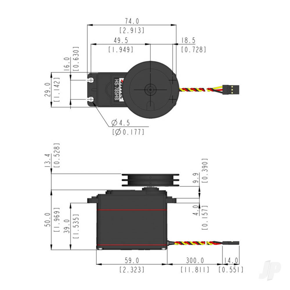 Hitec HS-785HB Giant Analogue Cored Servo 110g 13.2kg/1.38s 4.8V - 6.0V-7