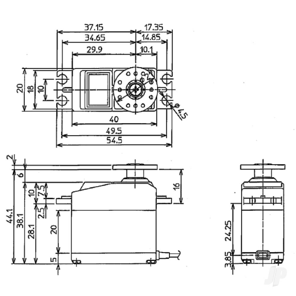 Futaba S-U305 Standard Digital Servo MG PWM/S.BUS2 8.9kg 0.18s 4.8V - 6.0V (Bulk)-5