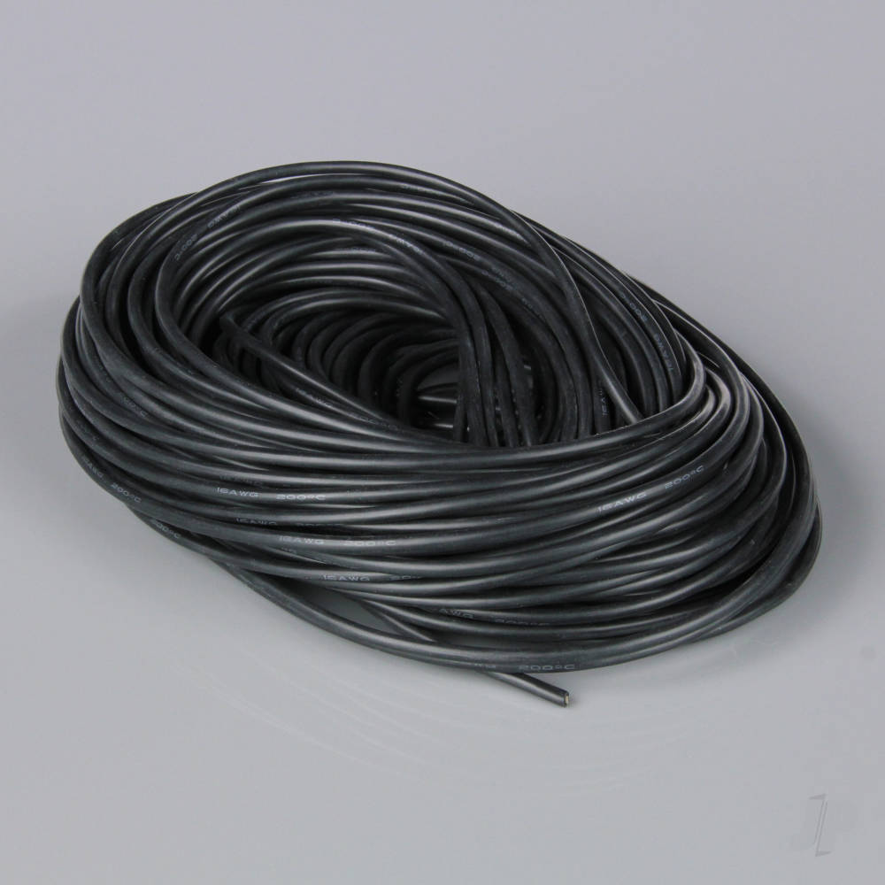 Silicone Wire, 16AWG, 100ft / 30m Black