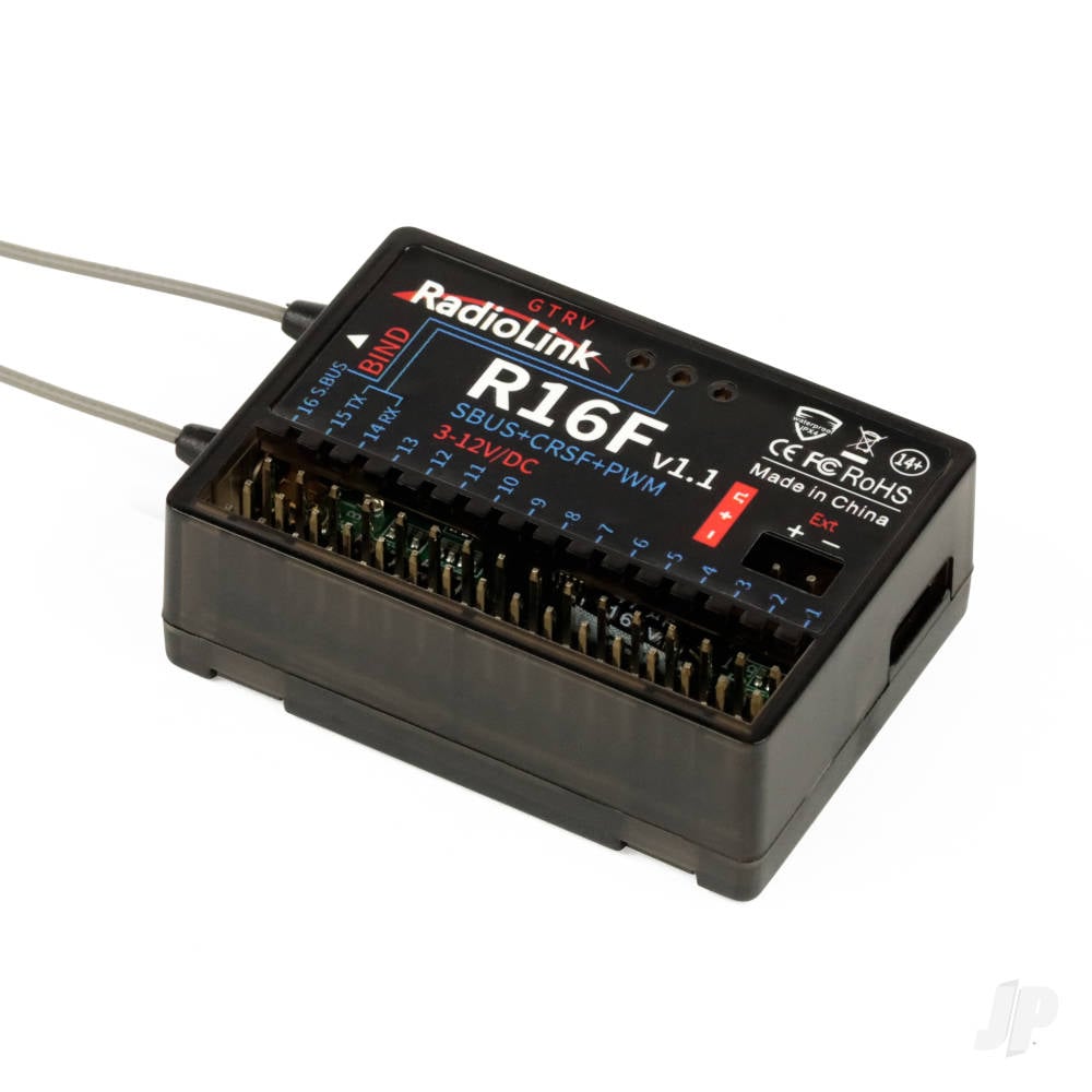 RadioLink R16F 2.4GHz 16-channel, PWM, S.Bus & CRFS Receiver