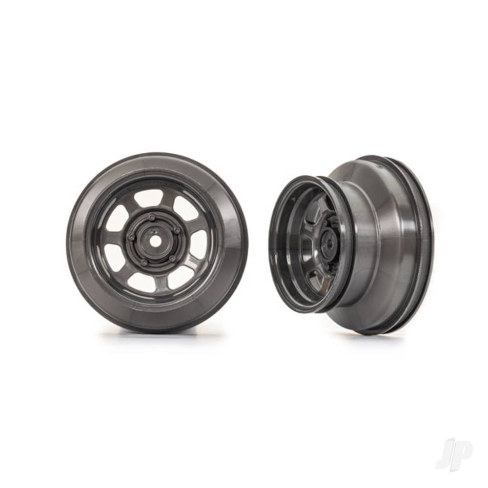 Traxxas Wheels, dirt oval, Graphite Grey, dual profile (2.2in outer, 3.0in inner) (2) (2WD front only)
