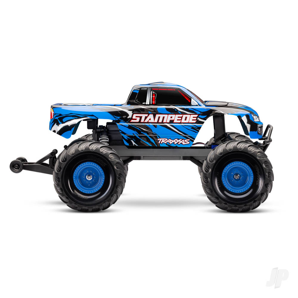 Traxxas Stampede HD 1:10 2WD RTR Monster Truck, BlueX (+ TQ 2-ch, XL-5, Titan 550, 7-Cell NiMH, 4A USB-C Charger)-3