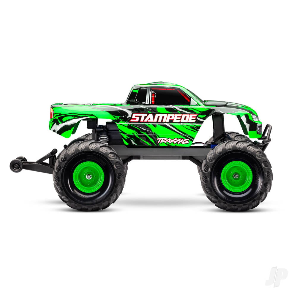 Traxxas Stampede HD 1:10 2WD RTR Monster Truck, GreenX (+ TQ 2-ch, XL-5, Titan 550, 7-Cell NiMH, 4A USB-C Charger)-3