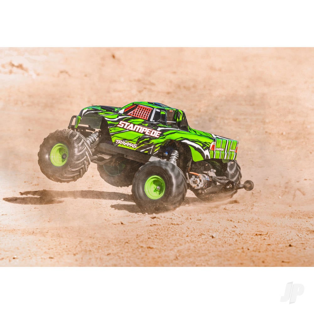 Traxxas Stampede HD 1:10 2WD RTR Monster Truck, GreenX (+ TQ 2-ch, XL-5, Titan 550, 7-Cell NiMH, 4A USB-C Charger)-4