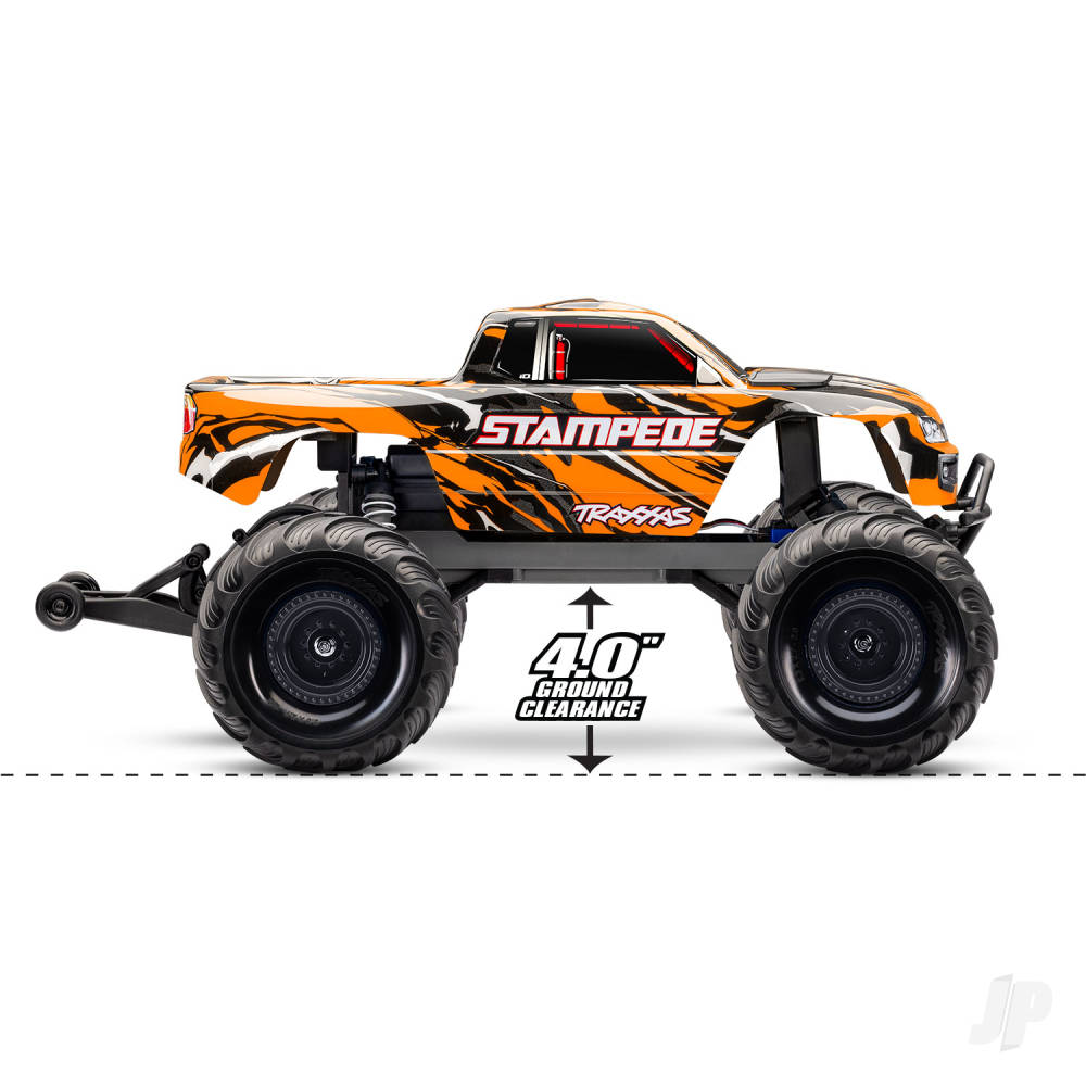 Traxxas Stampede HD 1:10 2WD RTR Monster Truck, Orange (+ TQ 2-ch, XL-5, Titan 550, 7-Cell NiMH, 4A USB-C Charger)-8