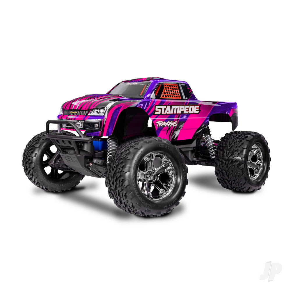 Traxxas Stampede HD 1:10 Electric 2WD RTR Monster Truck, Pink (+ TQ 2-ch, XL-5, Titan 550, 7-Cell NiMH, 4A USB-C Charger)