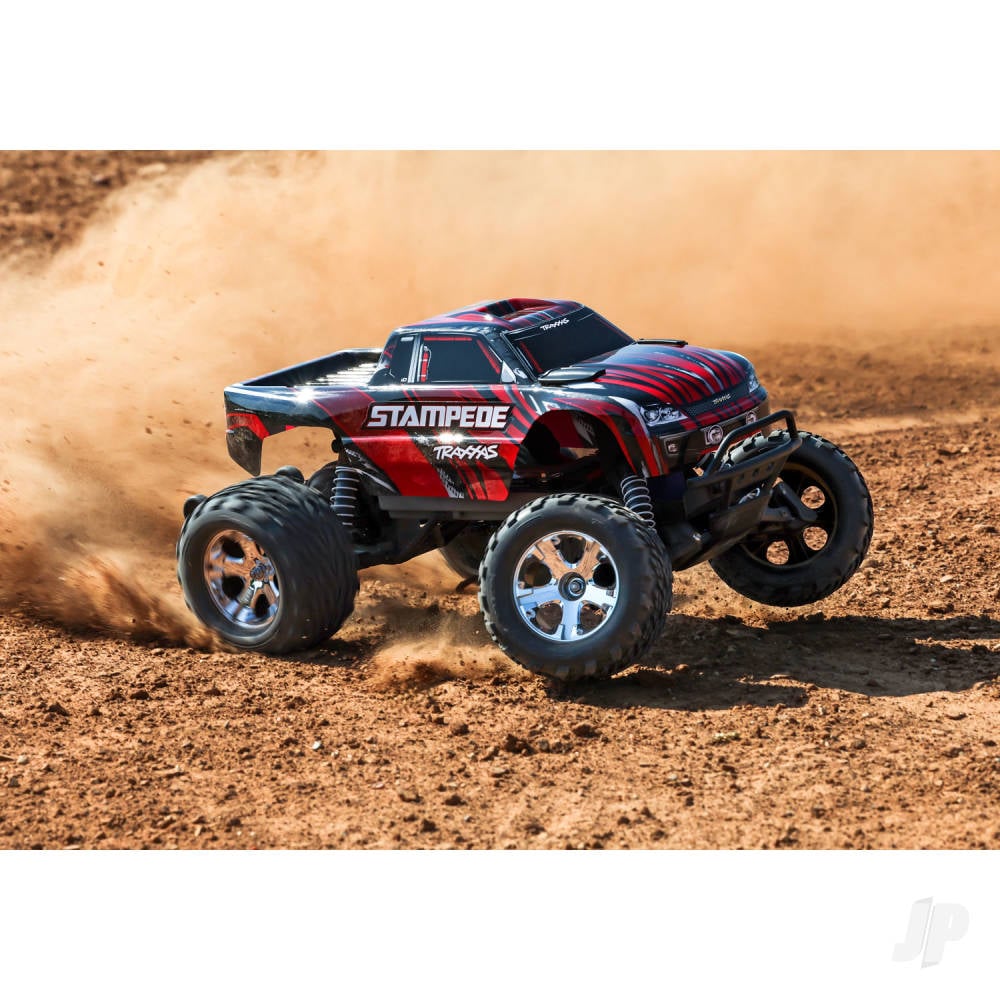 Traxxas Stampede HD 1:10 Electric 2WD RTR Monster Truck, Red (+ TQ 2-ch, XL-5, Titan 550, 7-Cell NiMH, 4A USB-C Charger)-4