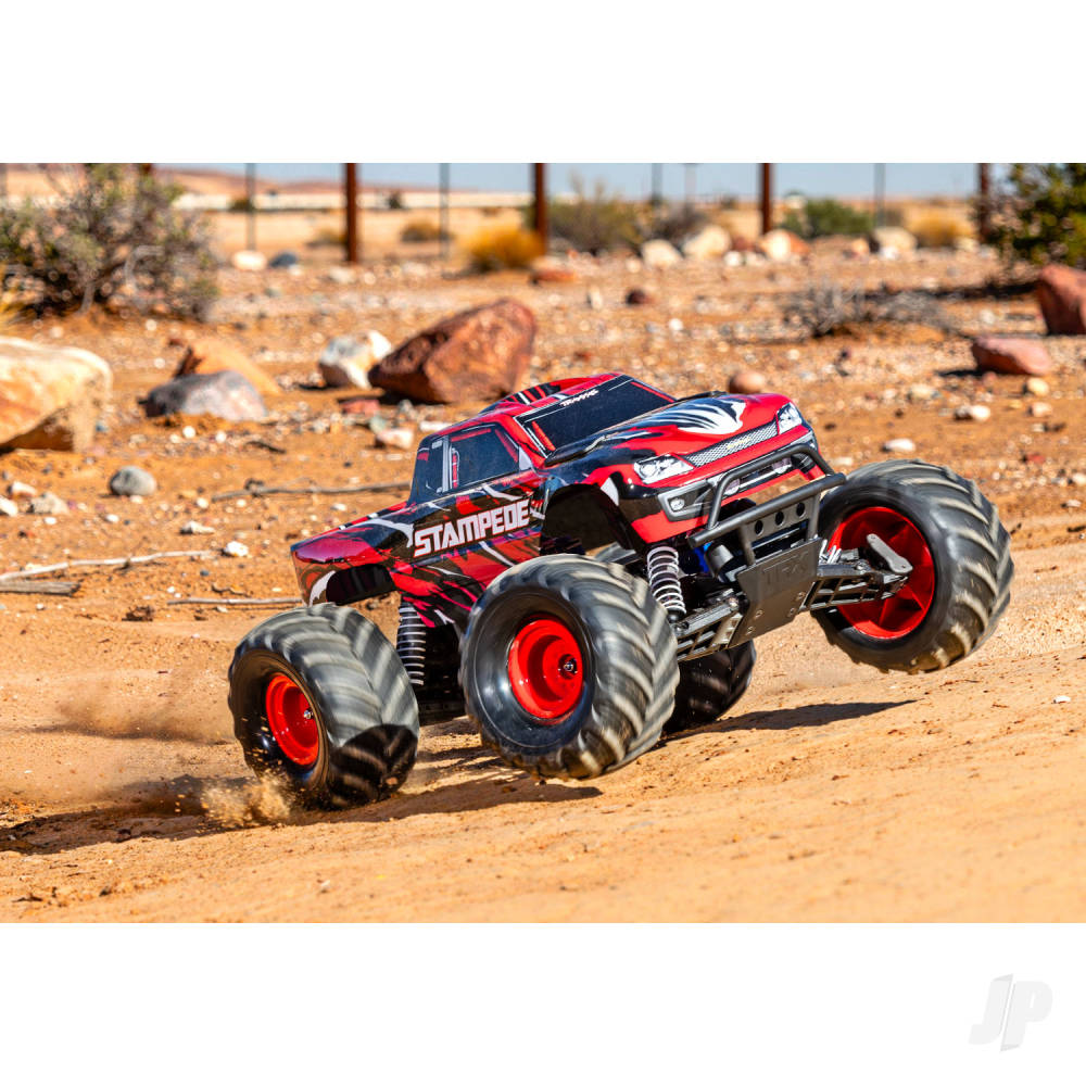 Traxxas Stampede HD 1:10 2WD RTR Monster Truck, RedX (+ TQ 2-ch, XL-5, Titan 550, 7-Cell NiMH, 4A USB-C Charger)-4