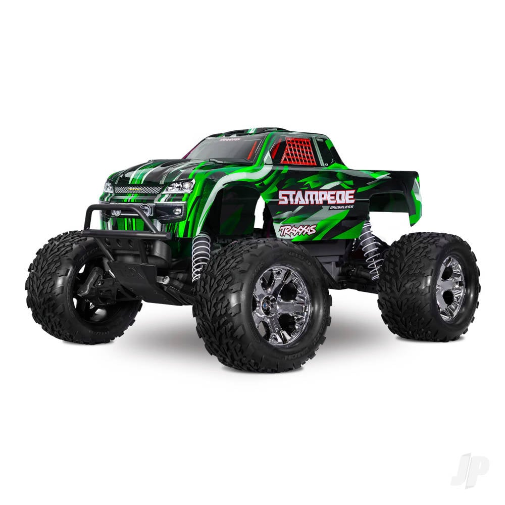 Traxxas Stampede HD BL-2S 1:10 2WD RTR Monster Truck, Green (+ TQ 2-ch, BL-2S, 3300kV, Clipless Body)