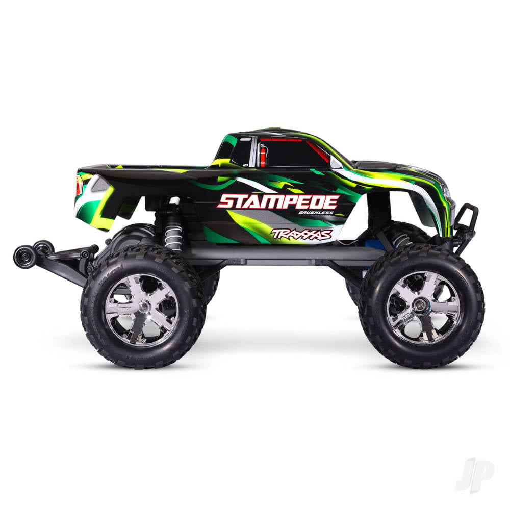 Traxxas Stampede HD BL-2S 1:10 2WD RTR Monster Truck, Green (+ TQ 2-ch, BL-2S, 3300kV, Clipless Body)-3