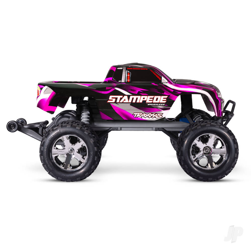 Traxxas Stampede HD BL-2S 1:10 2WD RTR Monster Truck, Pink (+ TQ 2-ch, BL-2S, 3300kV, Clipless Body)-3