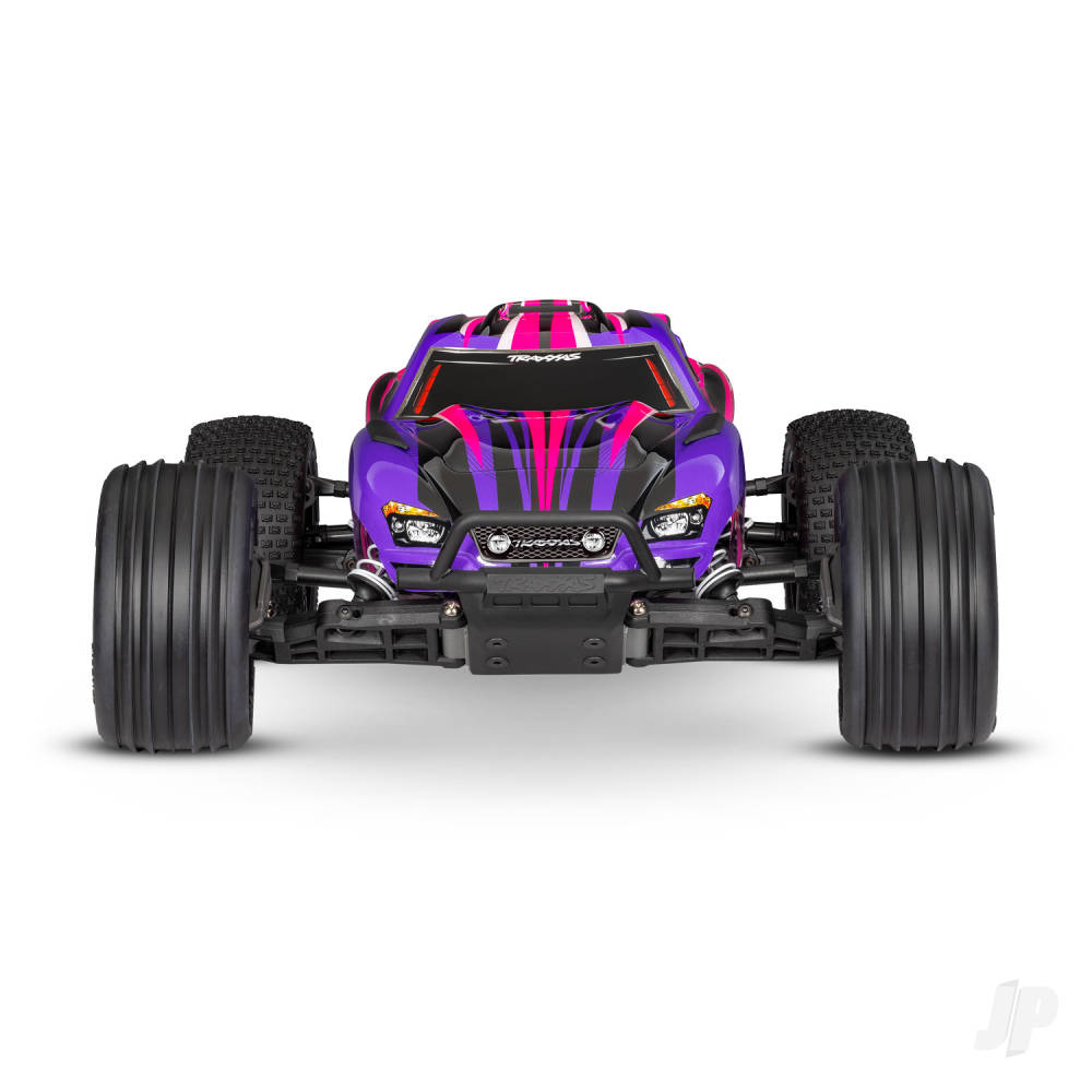 traxxas-rustler-hd-110-2wd-rtr-electric-stadium-truck-pink-tq-2-ch-xl-5-titan-550-7-cell-nimh-4a-usb-c-charger-clipless-body