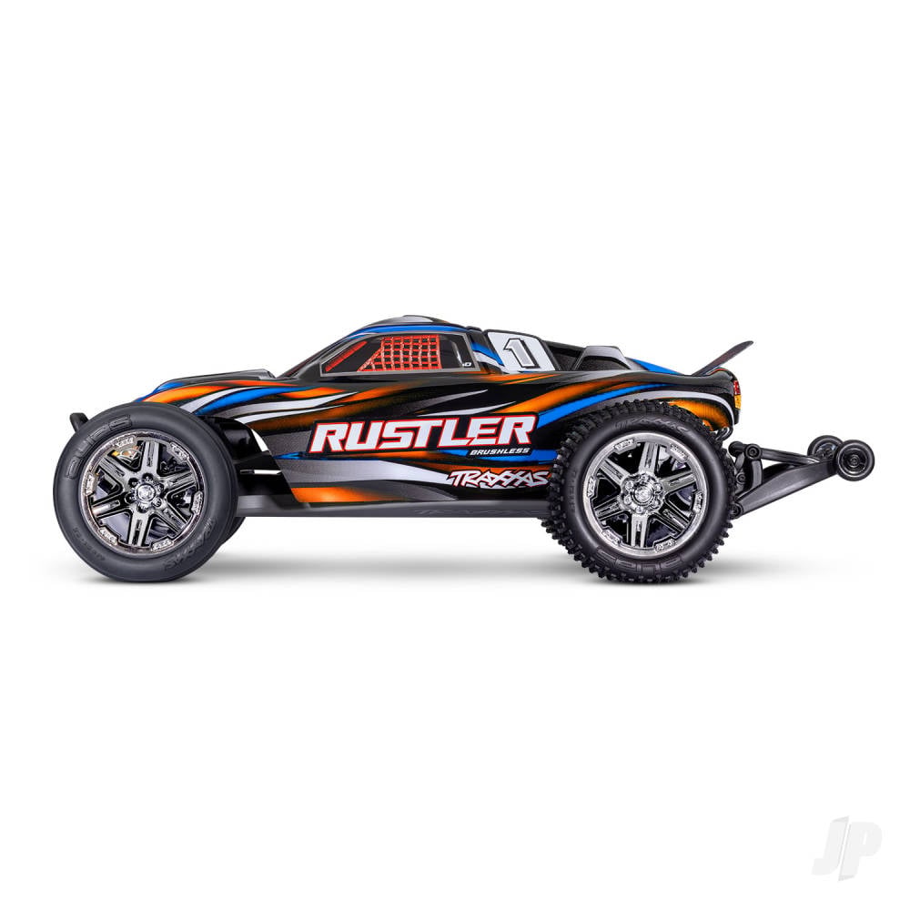 Traxxas Rustler HD BL-2S 1:10 2WD RTR Stadium Truck, Orange (+ TQ 2-ch, BL-2S, 3300kV, Clipless Body)-3