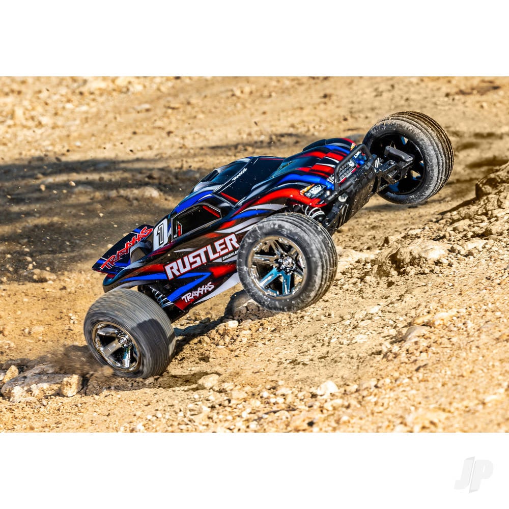 Traxxas Rustler HD BL-2S 1:10 2WD RTR Stadium Truck, Orange (+ TQ 2-ch, BL-2S, 3300kV, Clipless Body)-6