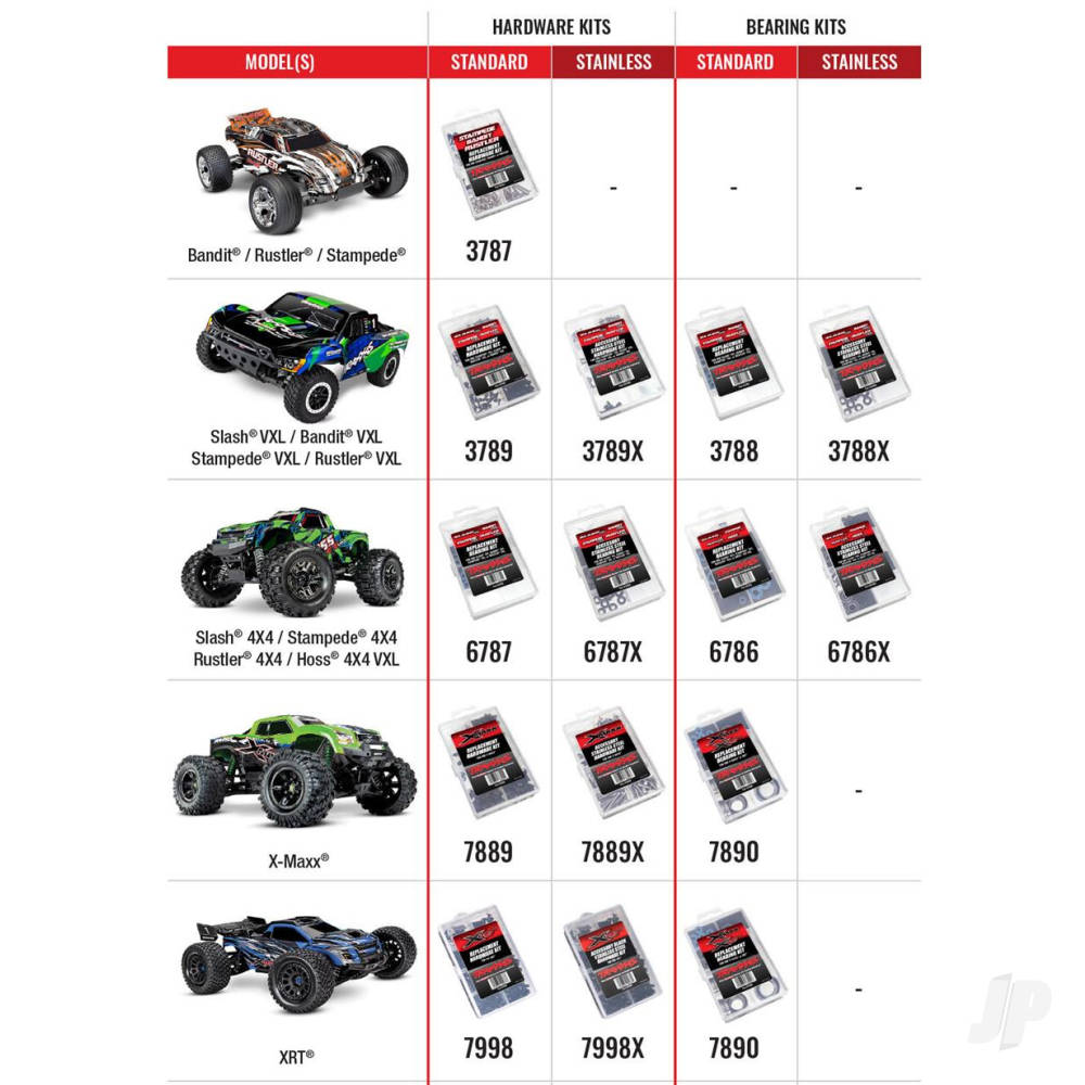 Traxxas Ball bearing kit, stainless steel, Slash VXL/Bandit VXL/Stampede VXL/Rustler VXL (complete)-2