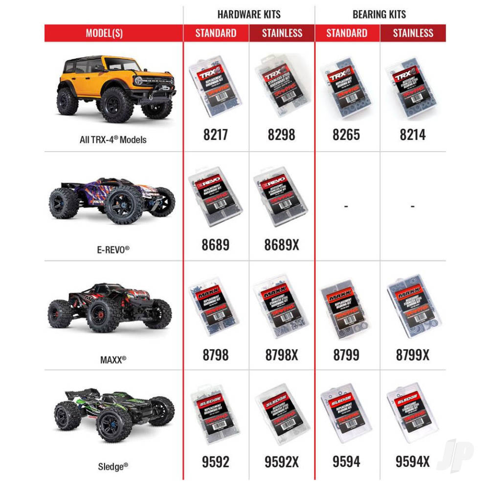 Traxxas Ball bearing kit, stainless steel, Slash VXL/Bandit VXL/Stampede VXL/Rustler VXL (complete)-3