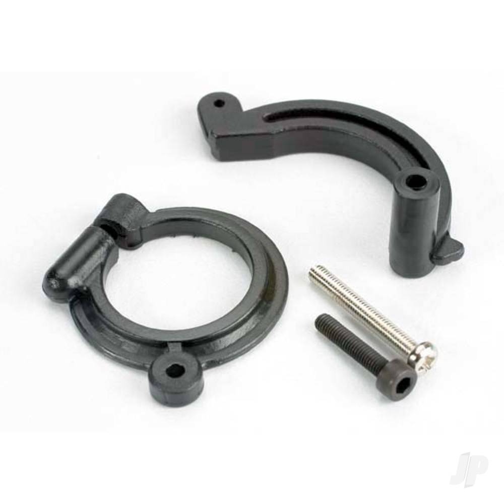 Traxxas Brake support bracket / brake band / 3x25mm roundhead machine screw (1pc) / 3x16mm cap hex screw