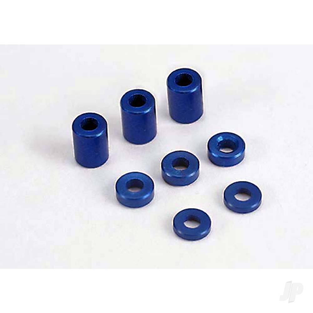 Traxxas Blue-anodised, aluminium spacers (3x6x8mm) (3 pcs) / (3x6x1.5mm) (2 pcs) / 3x6x2.5mm) (4 pcs)
