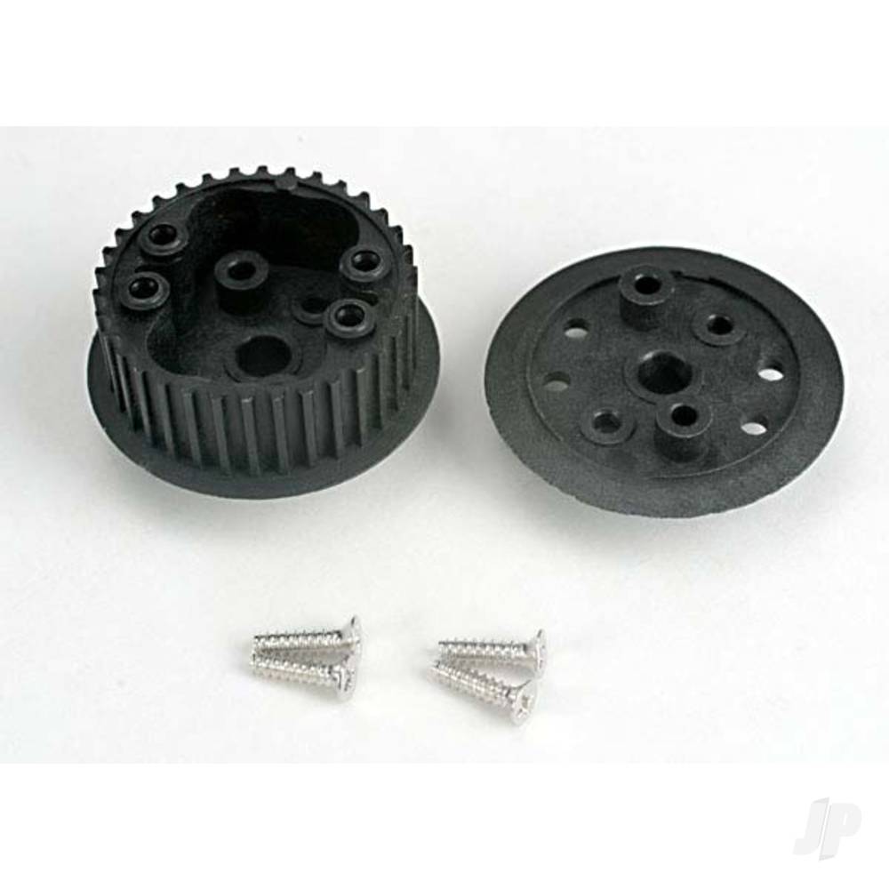 Traxxas Differential (34-groove) / flanged side-cover & screws