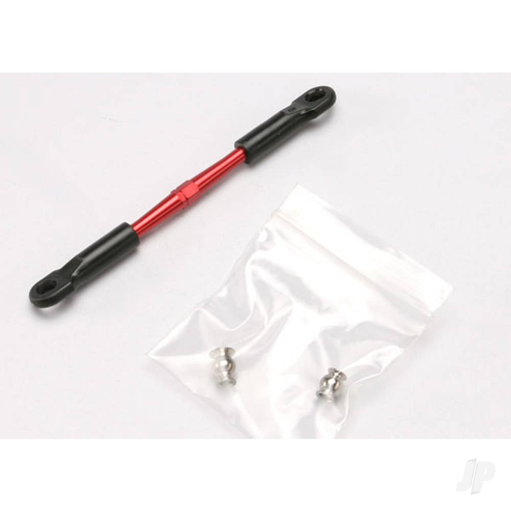 Traxxas Turnbuckle, aluminium (Red-anodised), camber link, 58mm (1pc) (assembled with rod ends and hollow balls) (see part 5539X for complete Set of Jato aluminium turnbuckles)
