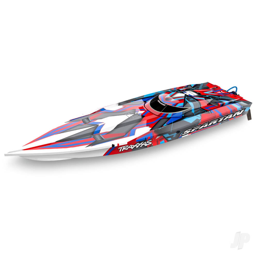 Traxxas Spartan VXL 1:10 36in Electric Brushless Race Boat, Red (+ TQi 2-ch, TSM, VXL-6s marine, Velineon 540XL)