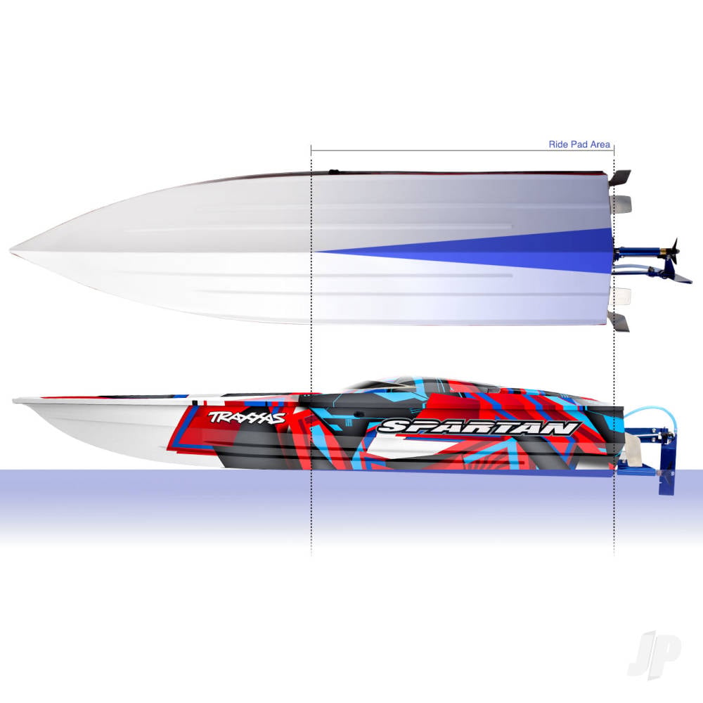 Traxxas Spartan VXL 1:10 36in Electric Brushless Race Boat, Red (+ TQi 2-ch, TSM, VXL-6s marine, Velineon 540XL)-18