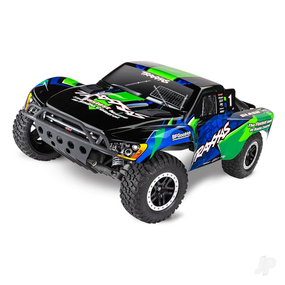 Traxxas Slash VXL 1:10 2WD RTR Brushless Electric Short Course Truck, Green (+ TQi 2-ch, TSM, VXL-3s, Velineon 3500, Magnum 272R, Clipless Body)