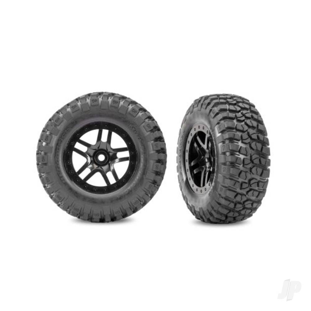 Traxxas SCT Black Split-Spoke Wheels & BFGoodrich Tyres (2)