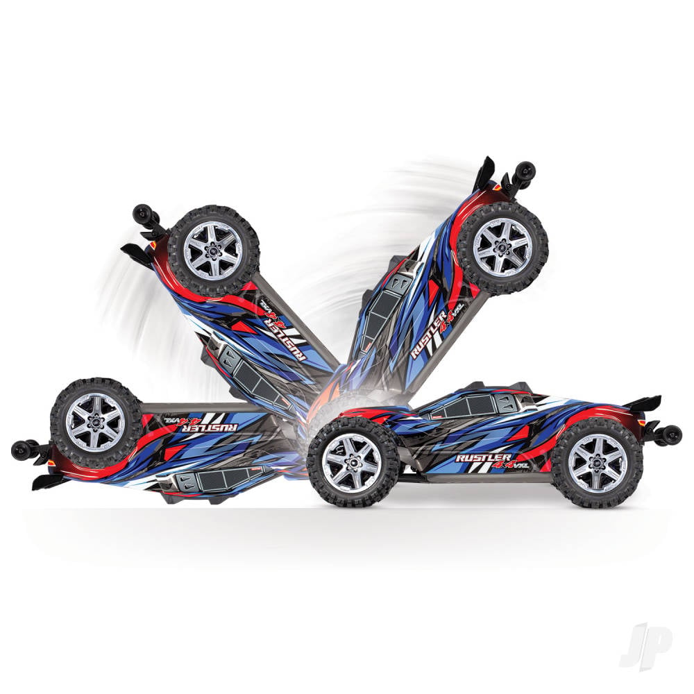 Traxxas Rustler 4X4 VXL 1:10 4WD RTR Brushless Electric Stadium Truck, Blue (+ TQi 2-ch, TSM, VXL-3s, Velineon 3500kV)-9